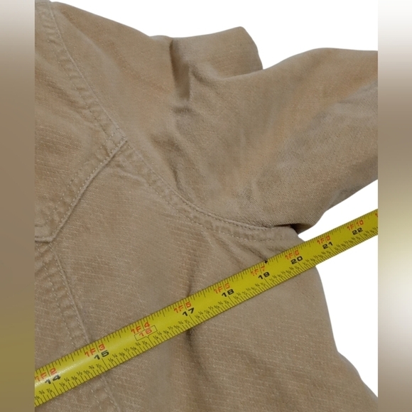 Abercrombie &Fitch Women's Vintage Sherpa Collar Coat Cotton Velvet Tan  Large - Picture 6 of 7